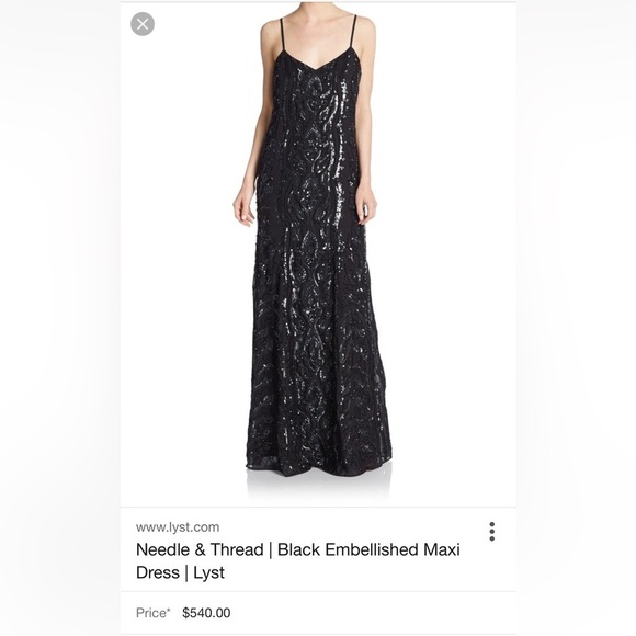 Needle & Thread Dresses & Skirts - NEEDLE & thread black backless sequin dress